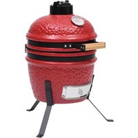 2-in-1 Kamado-Grill Smoker Keramik 56 cm Rot vidaXL85742 von BONNEVIE