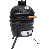 2-in-1 Kamado-Grill Smoker Keramik 56 cm Schwarz vidaXL44121 von BONNEVIE