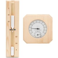 2-in-1 Sauna-Hygrothermograph und Sanduhr Set Massivholz Kiefer vidaXL62492 von BONNEVIE