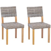Esszimmerstuhl 2 pcs Kubu Grau 46 x 55 x 84 cm Kubu Rattan vidaXL Esszimmerstuhl 2 pcs Kubu Grau 46 x 55 x 84 cm Kubu Rattan vidaXL von VIDAXL