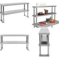 Vidaxl - 2-stufiger Arbeitstisch-Aufsatz 120 x 30 x 65 cm Edelstahl - Aufsatzboard - Aufsatzboards - Home & Living von VIDAXL