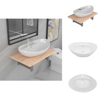 2-tlg. Badmöbel-Set Keramik Eichenbraun - Badmöbel-Set - Badmöbel-Sets - Badezimmer Möbel Set - Wandregal Für Badezimmer 2-tlg. Badmöbel-Set Keramik Eichenbraun - Badmöbel-Set - Badmöbel-Sets - Badezimmer Möbel Set - Wandregal Für Badezimmer von VIDAXL
