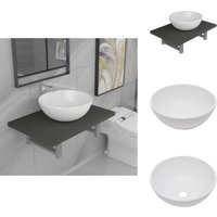 2-tlg. Badmöbel-Set Keramik Grau - Badmöbel-Set - Badmöbel-Sets - Badezimmer Möbel Set - Wandregal Für Badezimmer 2-tlg. Badmöbel-Set Keramik Grau - Badmöbel-Set - Badmöbel-Sets - Badezimmer Möbel Set - Wandregal Für Badezimmer von VIDAXL
