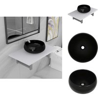 2-tlg. Badmöbel-Set Keramik Weiß - Badmöbel-Set - Badmöbel-Sets - Badezimmer Möbel Set - Wandregal Für Badezimmer von VIDAXL