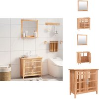 2-tlg. Badmöbel-Set Massivholz Nussbaum - Badmöbel - Badmöbel-Set - Nussbaumholzmöbel - Waschtischunterschrank - Spiegel 2-tlg. Badmöbel-Set Massivholz Nussbaum - Badmöbel - Badmöbel-Set - Nussbaumholzmöbel - Waschtischunterschrank - Spiegel von VIDAXL