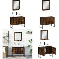 Vidaxl - 2-tlg. Badmöbel-Set Räuchereiche Holzwerkstoff - Badmöbel - Badschrank - Waschtischunterschrank - Badezimmermöbel - Spiegelschrank - Home & Vidaxl - 2-tlg. Badmöbel-Set Räuchereiche Holzwerkstoff - Badmöbel - Badschrank - Waschtischunterschrank - Badezimmermöbel - Spiegelschrank - Home & von VIDAXL