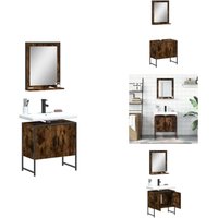 Vidaxl - 2-tlg. Badmöbel-Set Räuchereiche Holzwerkstoff - Badmöbel - Badschrank - Waschtischunterschrank - Spiegelschrank - Badezimmermöbel Vidaxl - 2-tlg. Badmöbel-Set Räuchereiche Holzwerkstoff - Badmöbel - Badschrank - Waschtischunterschrank - Spiegelschrank - Badezimmermöbel von VIDAXL