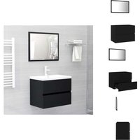2-tlg. Badmöbel-Set Schwarz Holzwerkstoff - Badmöbel Set - Schreibtisch - Spiegelschrank - Badezimmermöbel - Wandregal 2-tlg. Badmöbel-Set Schwarz Holzwerkstoff - Badmöbel Set - Schreibtisch - Spiegelschrank - Badezimmermöbel - Wandregal von VIDAXL