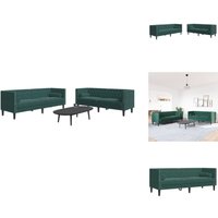 2-tlg. Chesterfield-Sofa-Set mit Nackenrollen Dunkelgrün Samt - Chesterfield-Sofa - Chesterfield-Sofas - Chesterfield Couch - Chesterfield Sessel 2-tlg. Chesterfield-Sofa-Set mit Nackenrollen Dunkelgrün Samt - Chesterfield-Sofa - Chesterfield-Sofas - Chesterfield Couch - Chesterfield Sessel von VIDAXL
