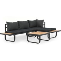 Vidaxl - 2-tlg. Garten-Ecksofa-Set mit Auflagen Aluminium wpc von VIDAXL