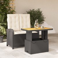 Vidaxl - 2-tlg. Garten-Essgruppe mit Kissen Schwarz Poly Rattan Vidaxl - 2-tlg. Garten-Essgruppe mit Kissen Schwarz Poly Rattan von VIDAXL