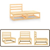 2-tlg. Garten-Lounge-Set Massivholz Kiefer - Gartenmöbeln - Lounge Set - Gartenloungeset - Kiefernholz Möbel - Outdoor Möbel 2-tlg. Garten-Lounge-Set Massivholz Kiefer - Gartenmöbeln - Lounge Set - Gartenloungeset - Kiefernholz Möbel - Outdoor Möbel von VIDAXL