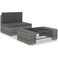 Vidaxl - 2-tlg. Garten-Lounge-Set Poly Rattan Grau von VIDAXL