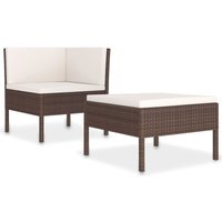 2-tlg. Garten-Lounge-Set mit Auflagen Poly Rattan Braun Vidaxl 2-tlg. Garten-Lounge-Set mit Auflagen Poly Rattan Braun Vidaxl von VIDAXL