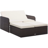 Vidaxl - 2-tlg. Garten-Lounge-Set mit Auflagen Poly Rattan Braun Vidaxl - 2-tlg. Garten-Lounge-Set mit Auflagen Poly Rattan Braun von VIDAXL