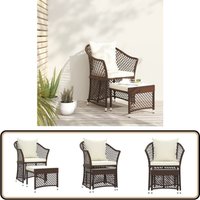 2-tlg. Garten-Lounge-Set mit Kissen Braun Poly Rattan - Garten Lounge Set - Outdoor Möbel - Rattan Sessel - Loungeset - Gartenstuhl von VIDAXL