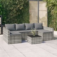 2-tlg. Garten-Lounge-Set mit Kissen Grau Poly Rattan - Vidaxl 2-tlg. Garten-Lounge-Set mit Kissen Grau Poly Rattan - Vidaxl von VIDAXL