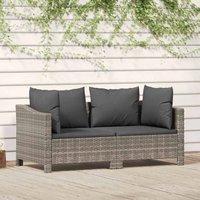 2-tlg. Garten-Lounge-Set mit Kissen Grau Poly Rattan - Vidaxl 2-tlg. Garten-Lounge-Set mit Kissen Grau Poly Rattan - Vidaxl von VIDAXL