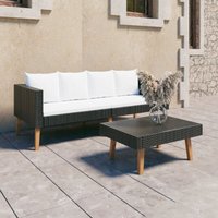 2-tlg. Garten-Lounge-Set mit Kissen Poly Rattan Schwarz - Vidaxl 2-tlg. Garten-Lounge-Set mit Kissen Poly Rattan Schwarz - Vidaxl von VIDAXL