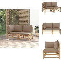 2-tlg. Garten-Lounge-Set mit Taupe Kissen Bambus - Bambus Möbel - Gartenloungeset - Outdoor Lounge - Gartenmöbel - Esszimmergarnitur 2-tlg. Garten-Lounge-Set mit Taupe Kissen Bambus - Bambus Möbel - Gartenloungeset - Outdoor Lounge - Gartenmöbel - Esszimmergarnitur von VIDAXL