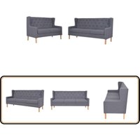 2-tlg. Sofa-Set Stoff Grau - Komfortables Sofa - Wohnlandschaft - Graues Sofa - Couch Set - 2er Sitzer Sofa von VIDAXL