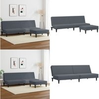 2-tlg. Sofagarnitur Dunkelgrau Samt - Schlafsofa - Samtsofa - Couchtisch - Wohnzimmermöbel - Sessel - Home & Living von VIDAXL