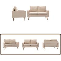 2-tlg. Sofagarnitur Stoff Creme - Sofagarnitur - Sofa - Cremefarbenes Sofa - Gemütliches Sofa - Esszimmerstuhl von VIDAXL