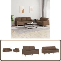2-tlg. Sofagarnitur mit Kissen Braun Stoff - Couchgarnitur - Esszimmertisch - Wohnzimmereinrichtung - Ledercouch - Braune Couch von VIDAXL