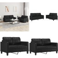 2-tlg. Sofagarnitur mit Kissen Schwarz Kunstleder - Couch - 2er Set - Wohnzimmersofa - Ledercouch - Schwarzes Sofa - Home & Living 2-tlg. Sofagarnitur mit Kissen Schwarz Kunstleder - Couch - 2er Set - Wohnzimmersofa - Ledercouch - Schwarzes Sofa - Home & Living von VIDAXL