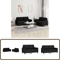 2-tlg. Sofagarnitur mit Kissen Schwarz Samt - Samtsofa - Wohnlandschaft - 2er Sofa - Schwarzes Sofa - Gemütliches Sofa 2-tlg. Sofagarnitur mit Kissen Schwarz Samt - Samtsofa - Wohnlandschaft - 2er Sofa - Schwarzes Sofa - Gemütliches Sofa von VIDAXL