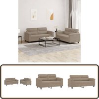 2-tlg. Sofagarnitur mit Kissen Taupe Mikrofasergewebe - Mikrofaser Sofa - Couchgarnitur - Wohnzimmersofa - 2er Set - Taupe 2-tlg. Sofagarnitur mit Kissen Taupe Mikrofasergewebe - Mikrofaser Sofa - Couchgarnitur - Wohnzimmersofa - 2er Set - Taupe von VIDAXL