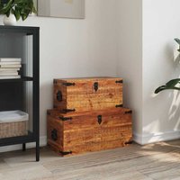 2-tlg. Truhen-Set Raues Mangoholz - Vidaxl von VIDAXL