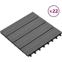 22 Stk. Terrassenfliesen 30 x 30 cm 2 qm WPC Grau vidaXL von VIDAXL