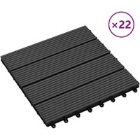 Vidaxl - 22 Stk. Terrassenfliesen 30 x 30 cm 2 qm wpc Schwarz von VIDAXL