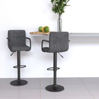 Barhocker 2 Stk. Dunkelgrau Samt Vidaxl von VIDAXL