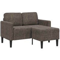 2er-Sofa mit Chaiselongue L-Form Dunkelgrau 125 cm Kunstleder Vidaxl von VIDAXL