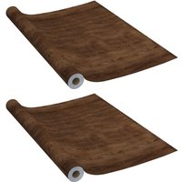 2xMöbelfolie Selbstklebend Dunkle Eiche 500x90cm pvc Plotterfolie Folie Vidaxl von VIDAXL