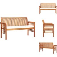 3-Sitzer Gartenbank mit Kissen 150 cm Massivholz Akazie - Gartenzubehör - Gartenbank - Holzbank - Akaziengartenmöbel - Outdoor Möbel von VIDAXL
