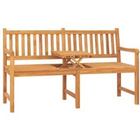 Gartenbank 3-Sitzer mit Tisch 150 cm Massivholz Teak Vidaxl von VIDAXL