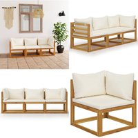 3-Sitzer-Gartensofa mit Auflage Creme Akazie Massivholz - Outdoor Möbel - Gartenmöbel Set - Holzgartenmöbel - Esszimmergarnitur Außen - Lounge Set 3-Sitzer-Gartensofa mit Auflage Creme Akazie Massivholz - Outdoor Möbel - Gartenmöbel Set - Holzgartenmöbel - Esszimmergarnitur Außen - Lounge Set von VIDAXL