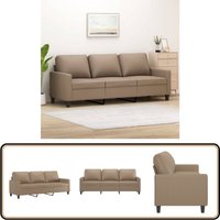 3-Sitzer-Sofa Cappuccino-Braun 180 cm Kunstleder - Couch - 3-Sitzer-Sofa - Wohnlandschaft - Ledercouch - Designcouch von VIDAXL