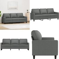 3-Sitzer-Sofa Dunkelgrau 180 cm Stoff - 3-Sitzer Sofa - Grau Sofa - Wohnzimmersofa - Ecksofa - Couchtisch - Home & Living 3-Sitzer-Sofa Dunkelgrau 180 cm Stoff - 3-Sitzer Sofa - Grau Sofa - Wohnzimmersofa - Ecksofa - Couchtisch - Home & Living von VIDAXL