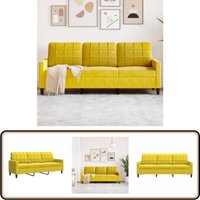 3-Sitzer-Sofa Gelb 180 cm Samt - Samtsofa - 3-Sitzer Sofa - Wohnzimmersofa - Gelbes Sofa - Modernes Sofa 3-Sitzer-Sofa Gelb 180 cm Samt - Samtsofa - 3-Sitzer Sofa - Wohnzimmersofa - Gelbes Sofa - Modernes Sofa von VIDAXL