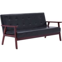 Bonnevie - 3-Sitzer-Sofa,Sofas gerade Schwarz Kunstleder vidaXL von BONNEVIE