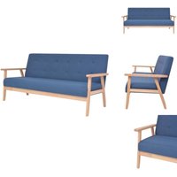 3-Sitzer-Sofa Stoff Blau - Drehsessel - Sofa Blau - Wohnzimmer Möbel - Stoffcouch - Gemütliches Sofa 3-Sitzer-Sofa Stoff Blau - Drehsessel - Sofa Blau - Wohnzimmer Möbel - Stoffcouch - Gemütliches Sofa von VIDAXL