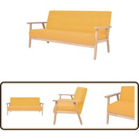 3-Sitzer Sofa Stoff Gelb - Drehsessel - Sofa Gelb - Wohnzimmer Möbel - Gemütliches Sofa - Stoff Sofa 3-Sitzer Sofa Stoff Gelb - Drehsessel - Sofa Gelb - Wohnzimmer Möbel - Gemütliches Sofa - Stoff Sofa von VIDAXL