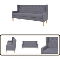 Vidaxl - 3-Sitzer Sofa Stoff Grau - 3-Sitzer Sofa - Grau - Wohnlandschaft - Couch - Sessel von VIDAXL