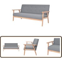 Vidaxl - 3-Sitzer-Sofa Stoff Hellgrau - 3-Sitzer Sofa - Wohnlandschaft - Ecksofa - Grau Sofa - Modernes Sofa Vidaxl - 3-Sitzer-Sofa Stoff Hellgrau - 3-Sitzer Sofa - Wohnlandschaft - Ecksofa - Grau Sofa - Modernes Sofa von VIDAXL