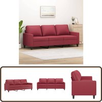 3-Sitzer-Sofa Weinrot 180 cm Kunstleder - 3-Sitzer Sofa - Couch - Wohnzimmersofa - Ledercouch - Ecksofa 3-Sitzer-Sofa Weinrot 180 cm Kunstleder - 3-Sitzer Sofa - Couch - Wohnzimmersofa - Ledercouch - Ecksofa von VIDAXL
