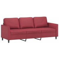 Vidaxl - 3-Sitzer-Sofa Weinrot 180 cm Kunstleder von VIDAXL